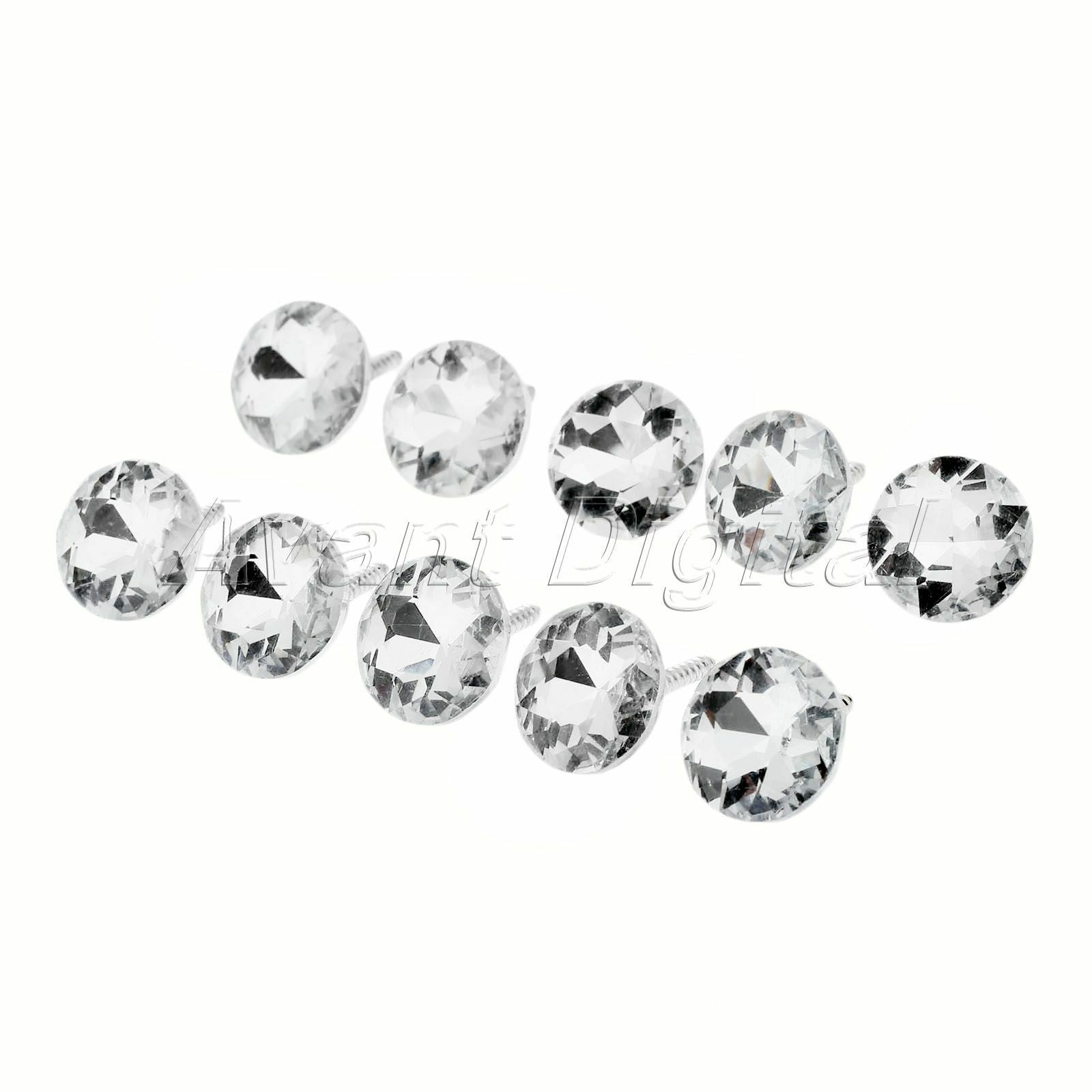 2.0cm 10pcs Sofa Screw Sew Buttons Crystal Upholstery Nails Tacks Shiny Pattern