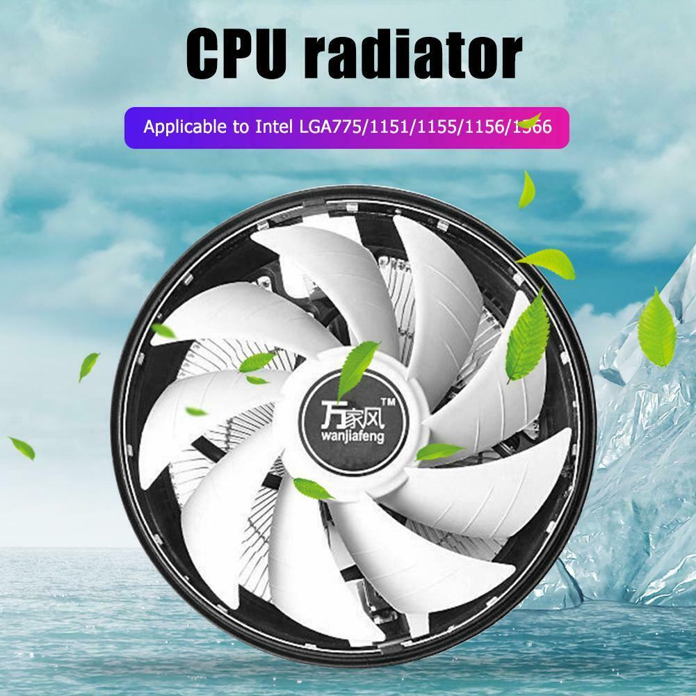 Wanjiafeng CPU Cooling Fan RGB Lighting 3 Pin Desktop Air Cooler Radiator @
