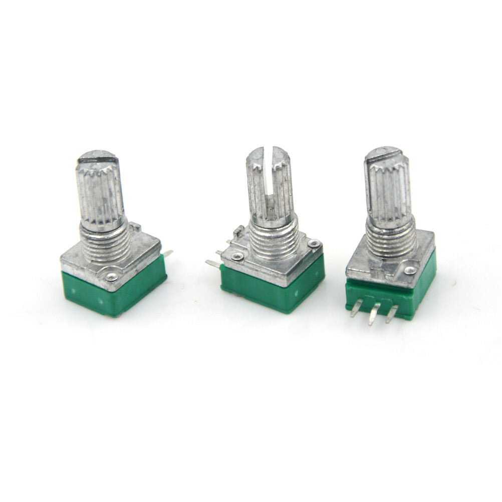 3pcs Knurled Shaft Single Linear B 10K ohm Rotary Potentiometer RK097N xiKZU Qx