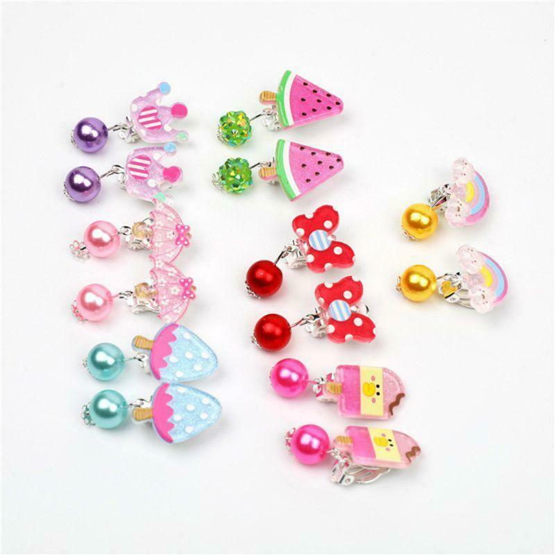 7 Pairs Mini Lovely Ear Clips for Girls Hypoallergenic Kids No Piercing Earrings