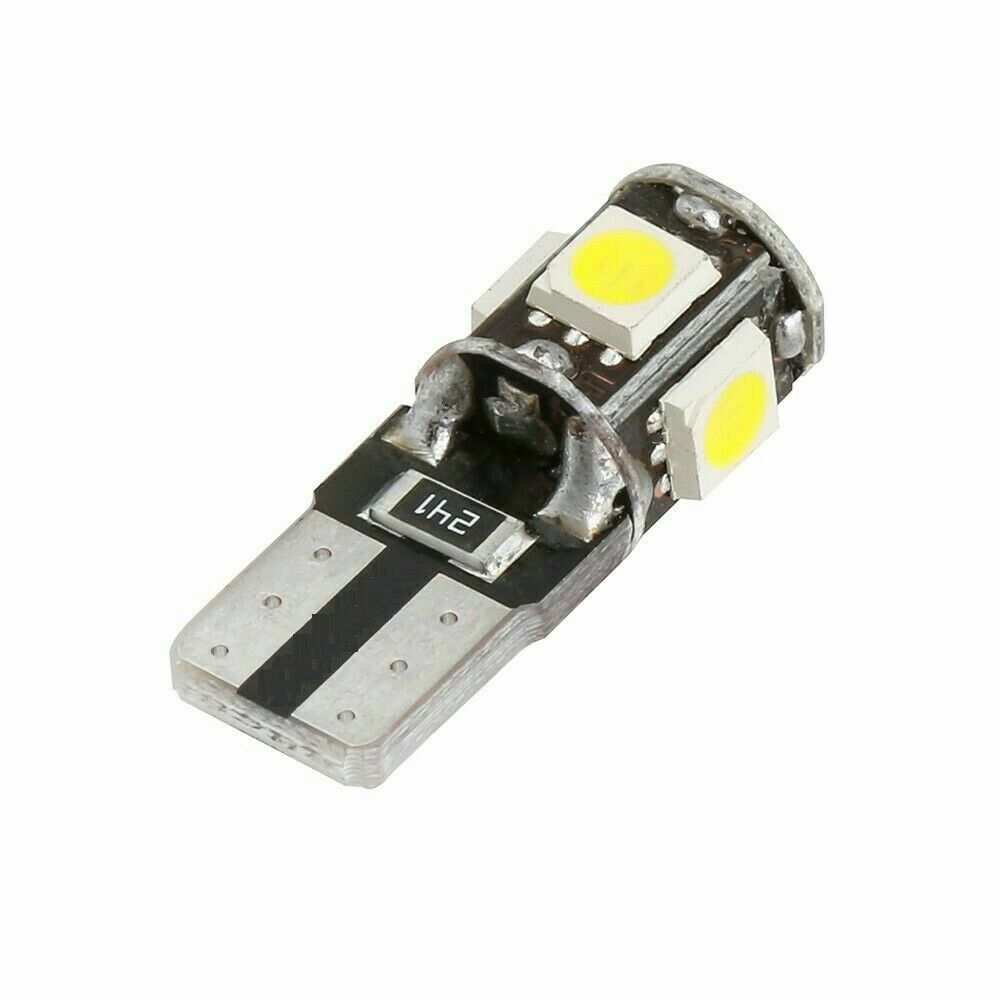 6x T10 5-SMD 5050 Super White LED Light Bulbs 192 168 194 W5W 2825 158 12V 6500K