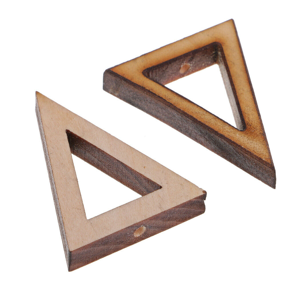 20pcs Hollow Wooden Triangle Shapes Embellishment DIY Wood Earrings Pendants
