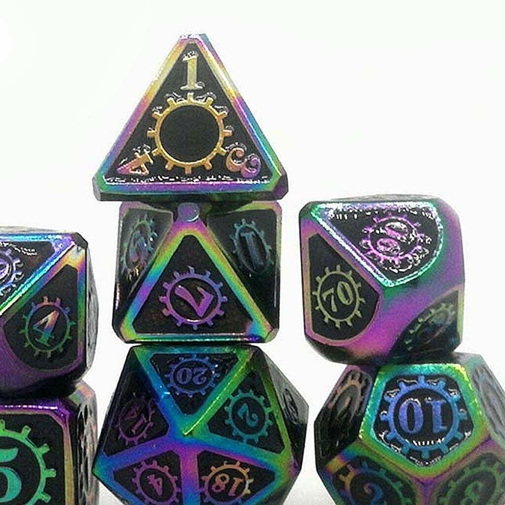 Polyhedral Zinc Alloy Dice for Dragon Scales RPG Board Games Dices 18