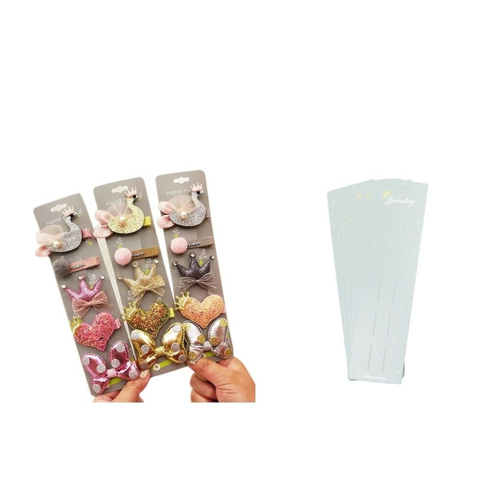 10 Jewelry Display Card Paper Hair Clip Cards for Hair Accessories 24x6.5 cm