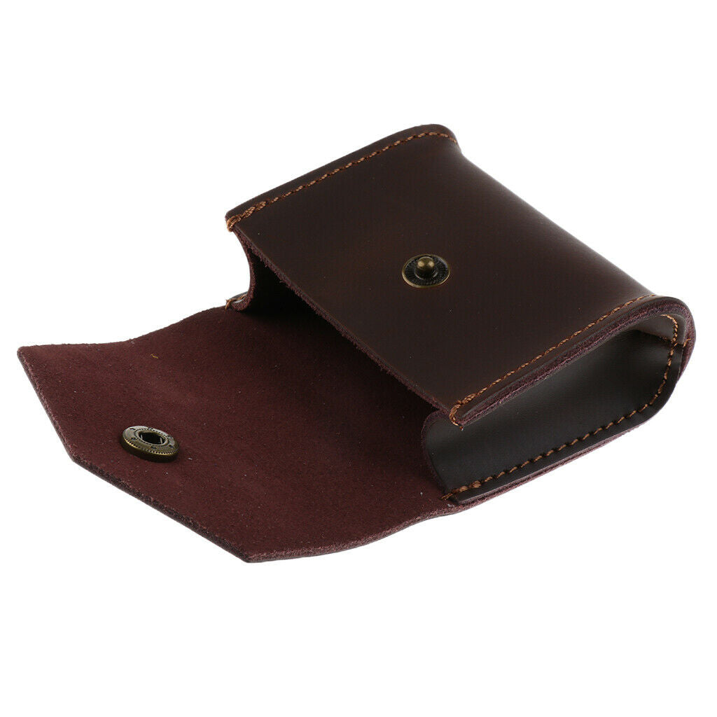 Leather Portable Headset Case Cable Bag Storage Bag Charger Data Light Browm