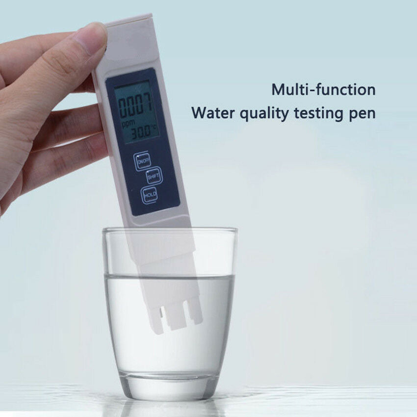 New TDS EC Meter Temperature Tester pen 3 In1 Func. Conductivity Water Quality