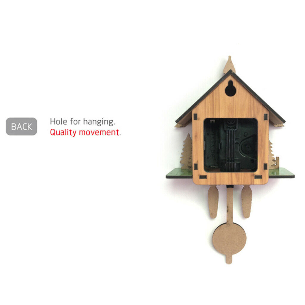 Cuckoo Clock Wooden Hanging Forest House Swing Alarm Clock Decor Ornamental