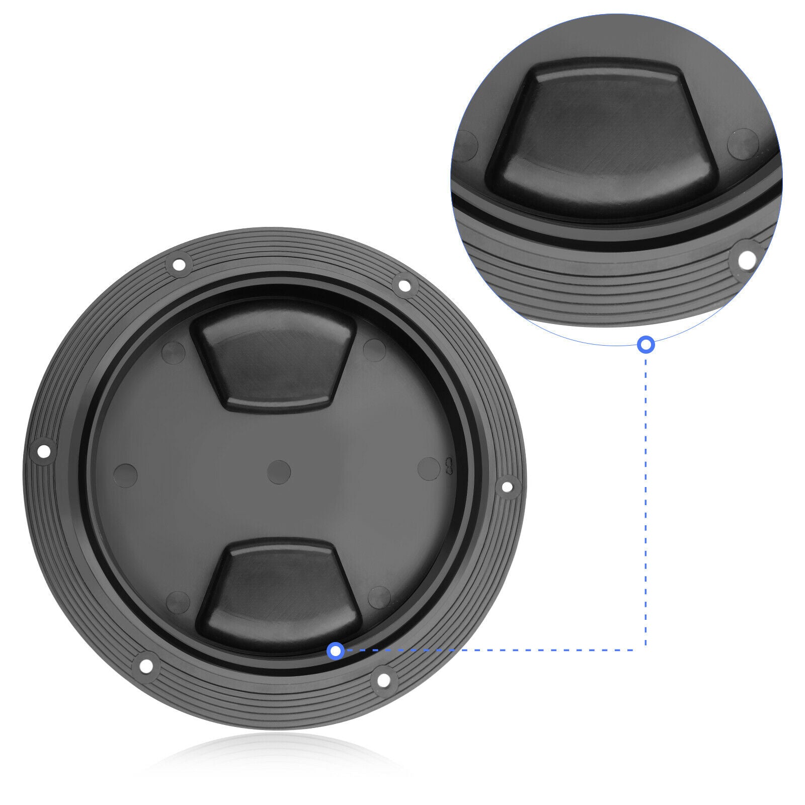 Black Tight O-ring Hatch Deck Plate Cover Lid 5in For Boat Yacht Inspection