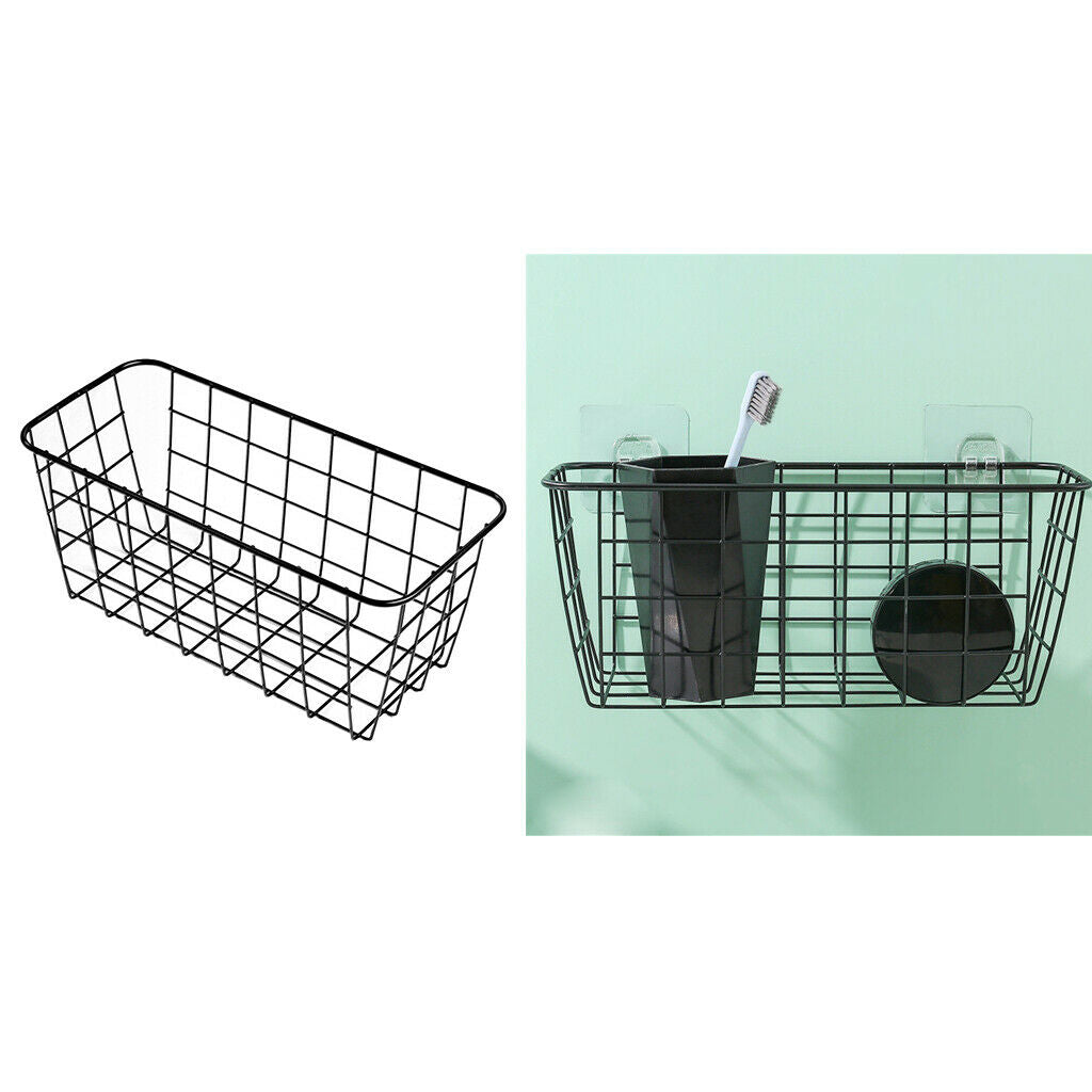 4x Grid Bathroom Soaps Basket Fruit Storage Shelf For Kitchen Bedroom Black