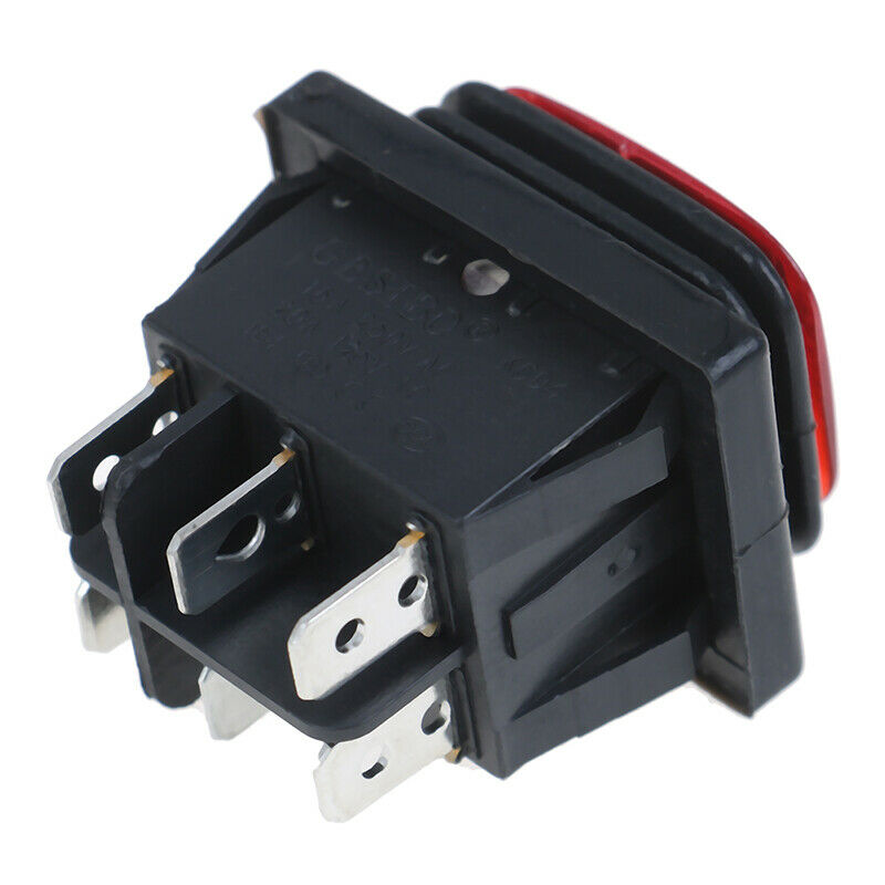 1PC 30A/250V 6Pin Waterproof  Auto Boat Toggle Rocker Switch with LED 12V 22N Tt