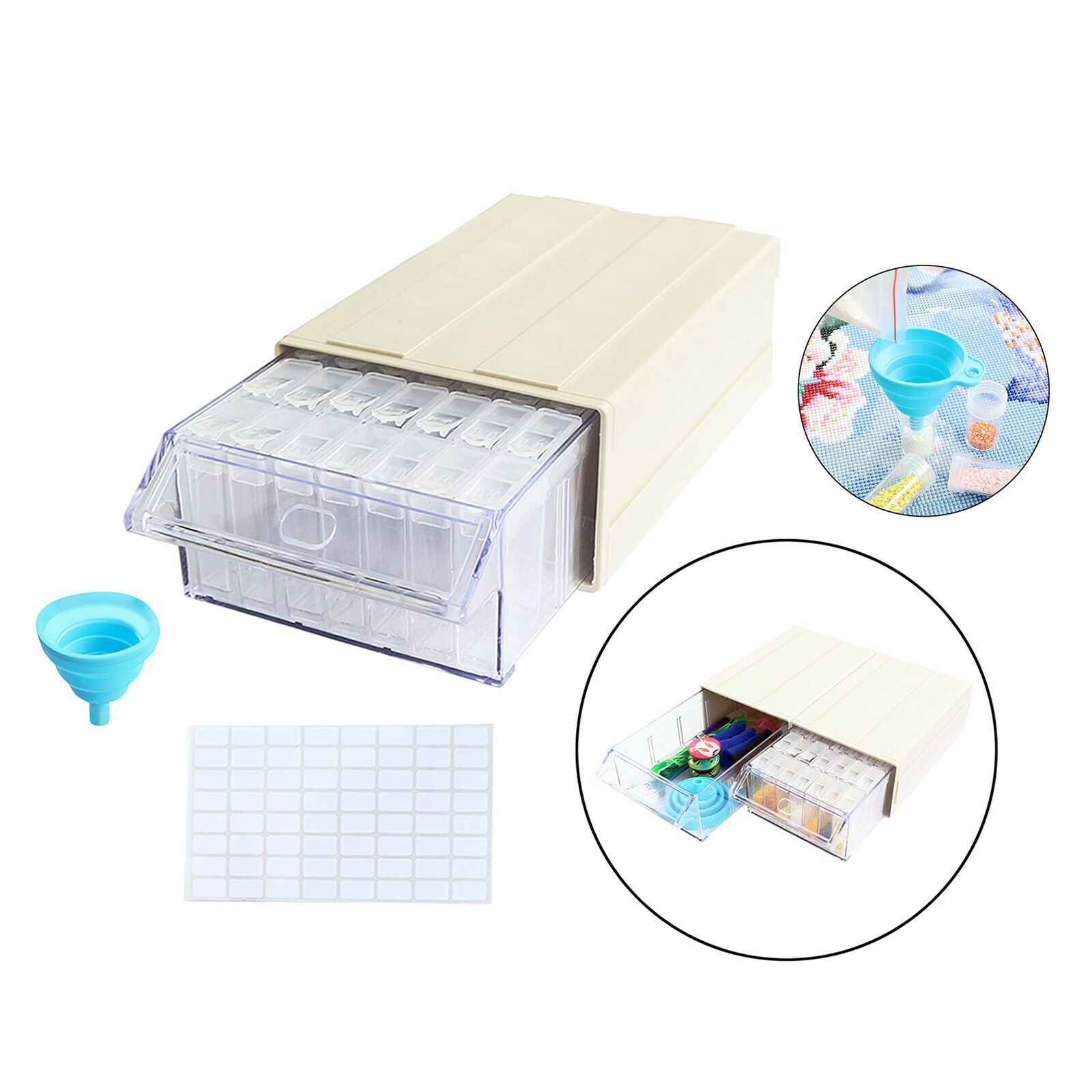 35 Slots Diamond Supplies Storage Box DIY Cross Stitch Beads Organizer
