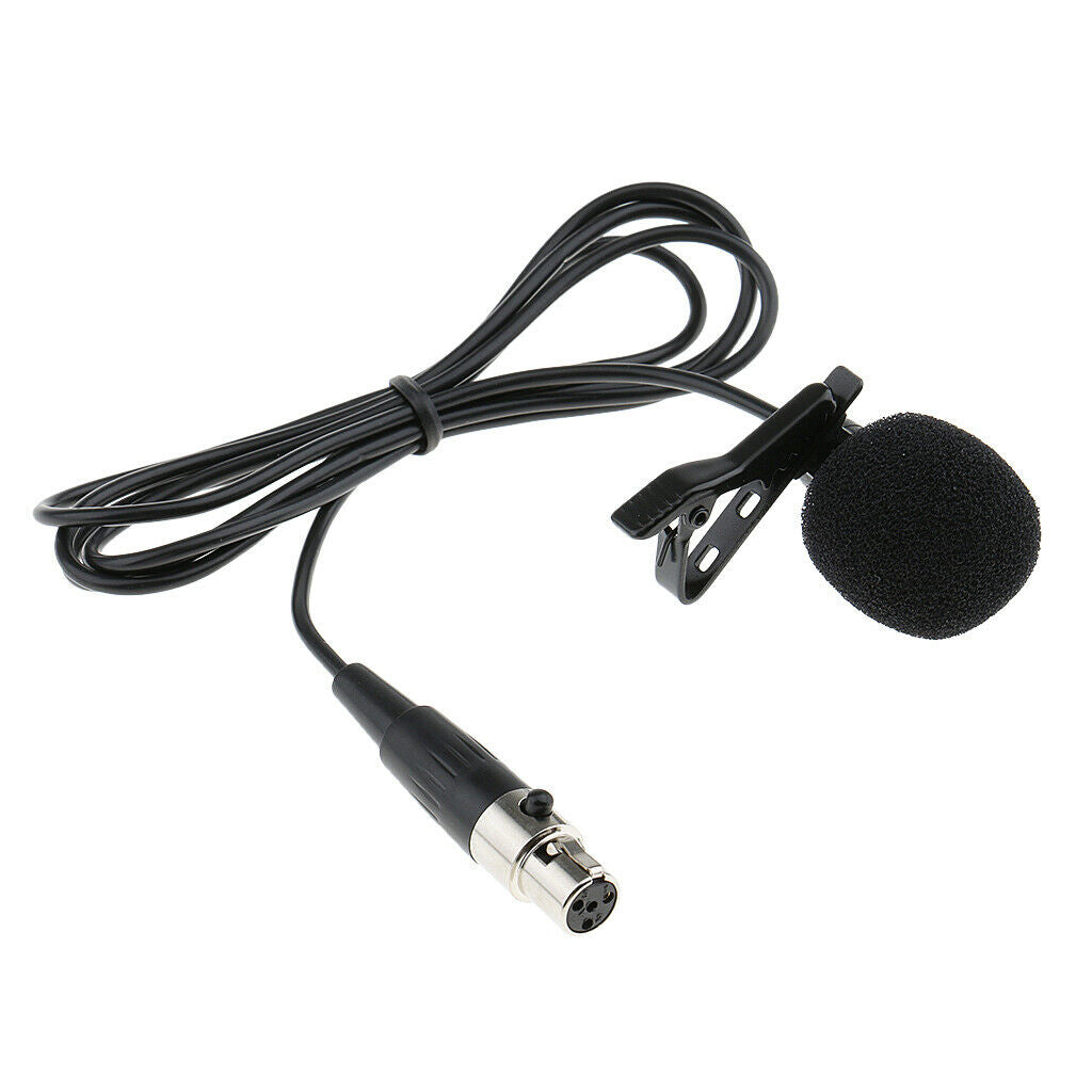 2 Pcs Mini Lavalier Microphone Mic w/ Clip for Vloggers 4-Pin Tie Clip On