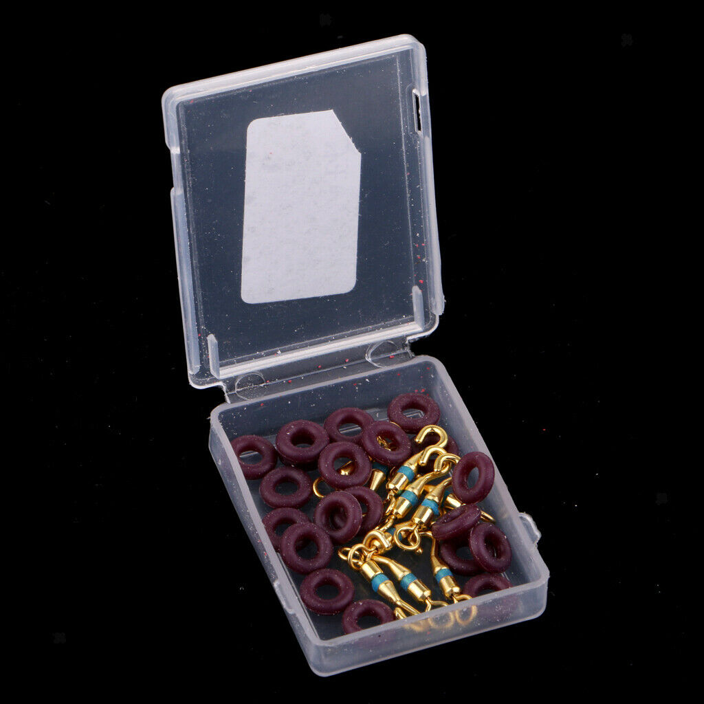 10pcs Opening Swivels + 20pcs O Shaped Rings Fishing Line Connector Buffer L