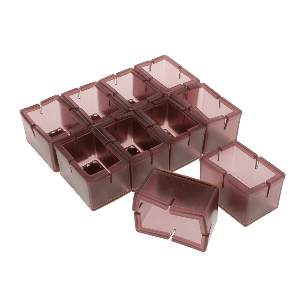 Pack 10pcs Rectangle Chair Leg Caps Furniture Table Feet Cups Ends Coffee_A