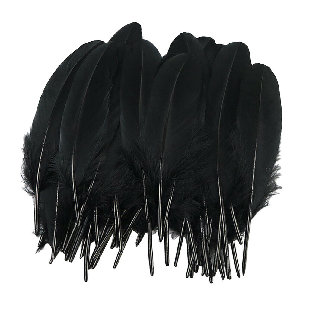 50x 4-8inch Black Rooster Tail Feathers For Wedding Millinery Card Art Craft