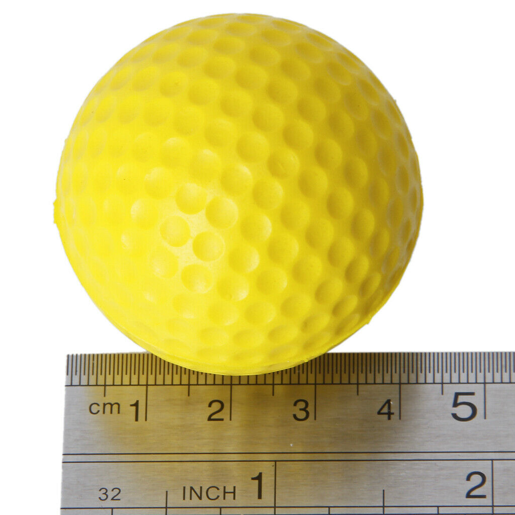 10pcs Yellow Golf Soft PU Foam Practice Balls + 61cm Golf Training Net Aids