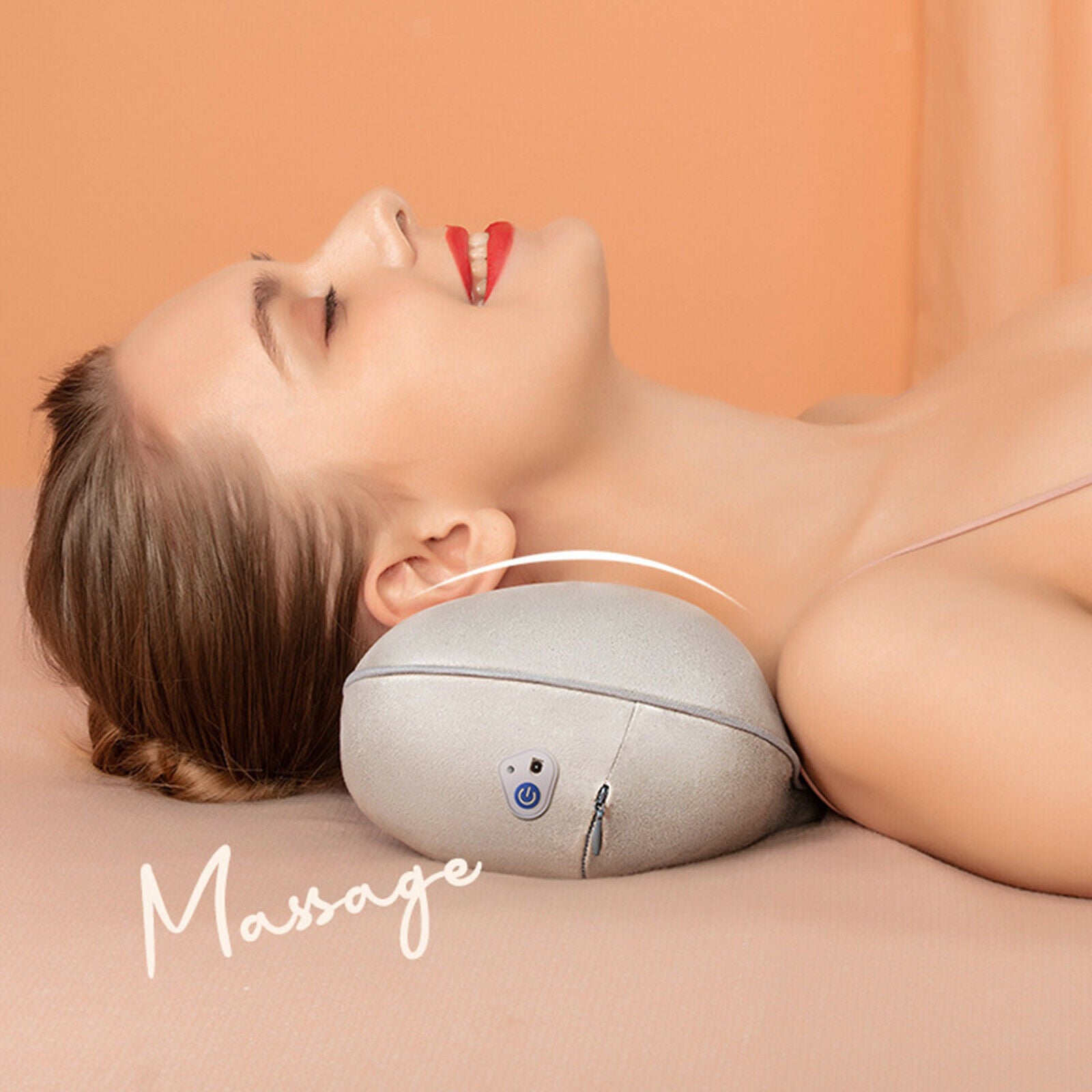 USB Rechargeable Neck Massager Pillow Massager Back Deep Kneading Cushion