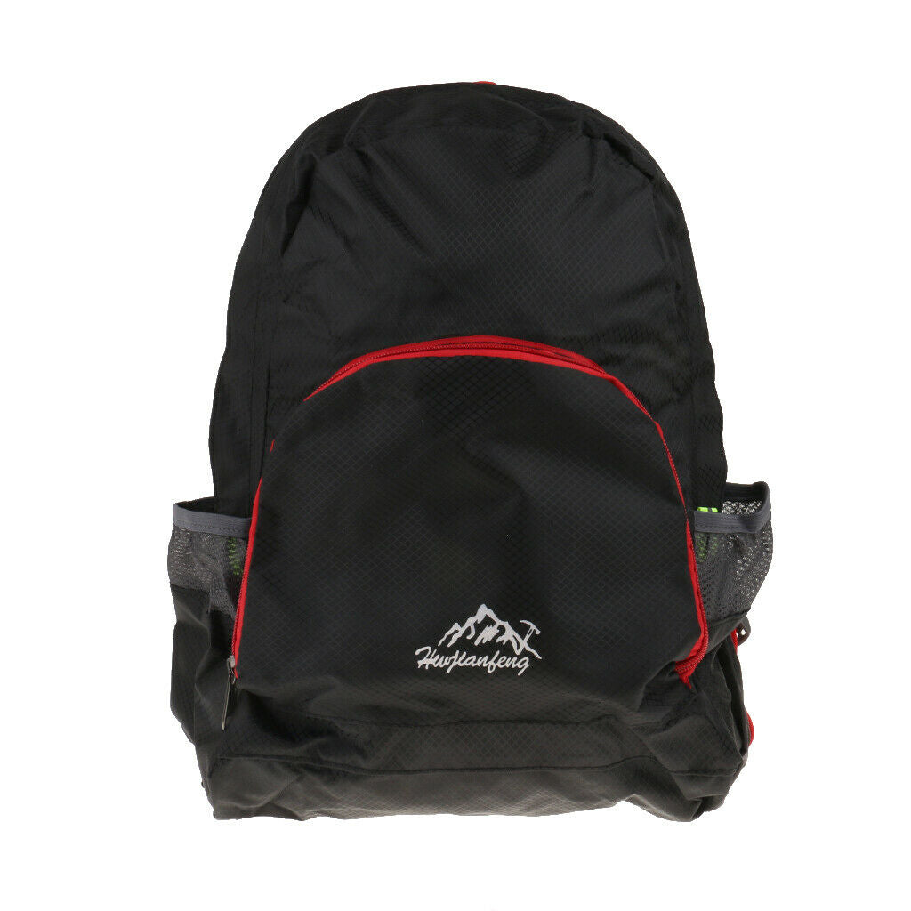 2 Foldable Ultralight Backpack Hiking Camping Backpack 20L Black