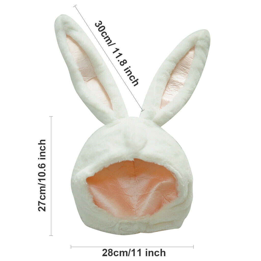 Girls Rabbit Headband Plush Bunny Ears Hood White Rabbit Hats   Headdress