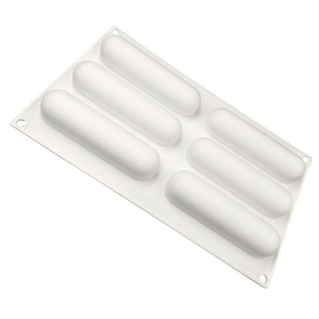 6 Cavities Long Strip Reusable Silicone Mold DIY Cake Dessert Brownie Pastry