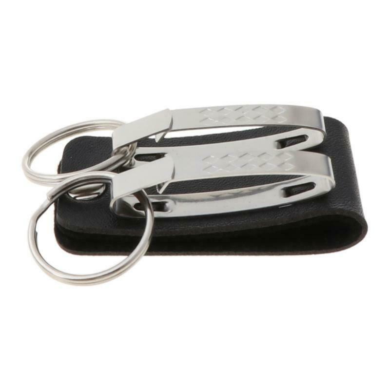 Men Leather Belt Loop Keychain Detachable Clips Belt Key Ring Key Holder Jewelry