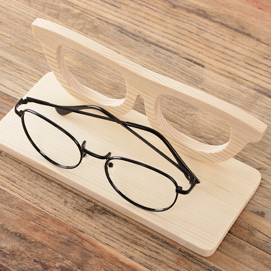 Wood Sunglasses Eyeglass Rack Display Stand Holder for Office Home Desk