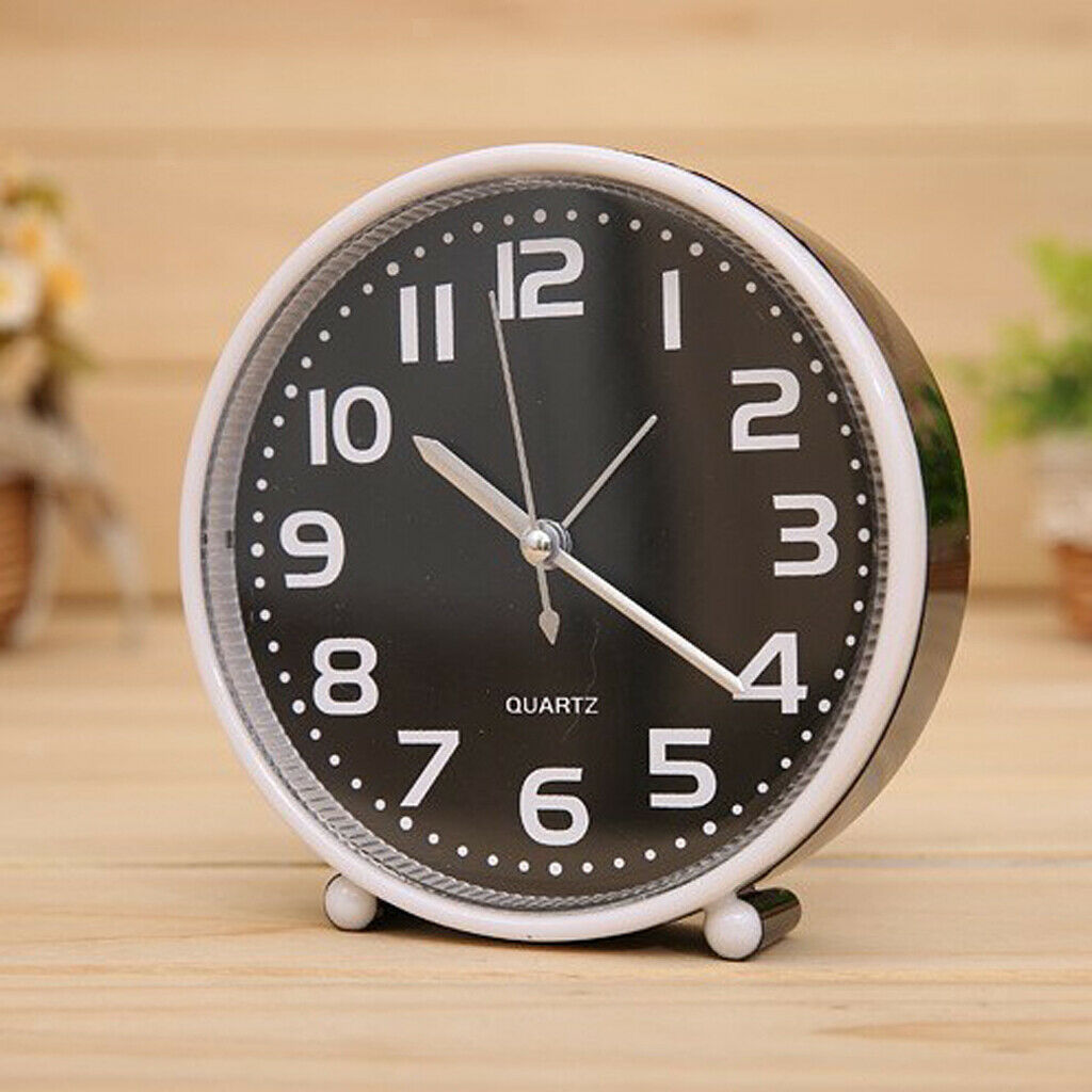 5" Portable Small Clock Non Ticking  Alarm Clock for Heavy Sleeper 02