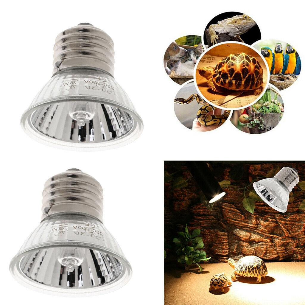 2x E27 UVA & UVB Light Bulb Reptile Pet Terrarium Brooder Heater Lamp 75W
