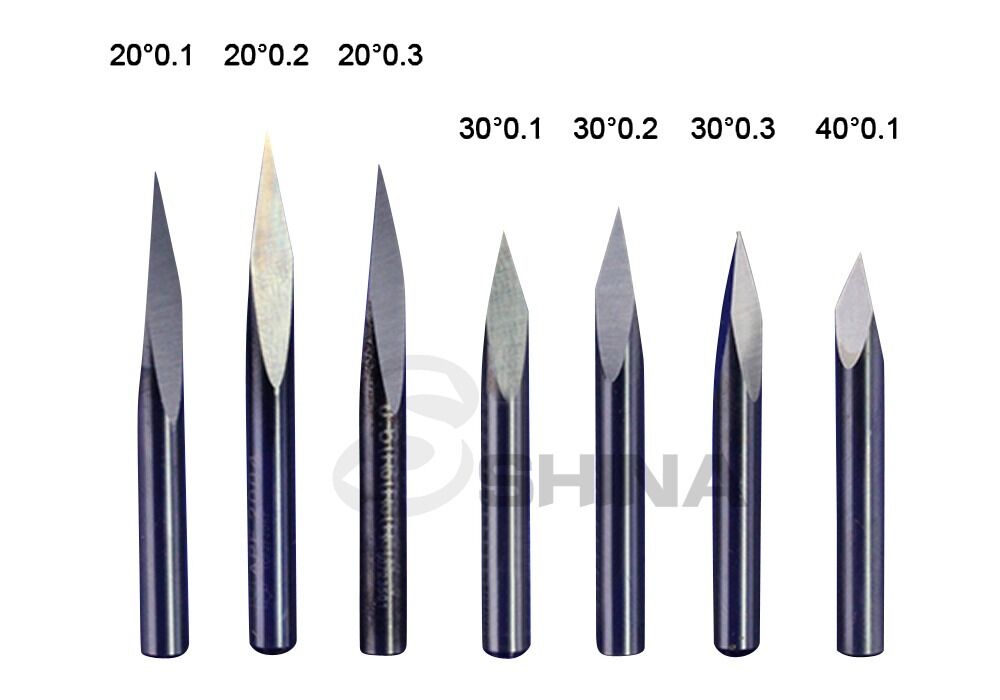 5x 90° 6mm SHD 0.2mm CED Carbide Pyramid Engraving Bits CNC Router Tool