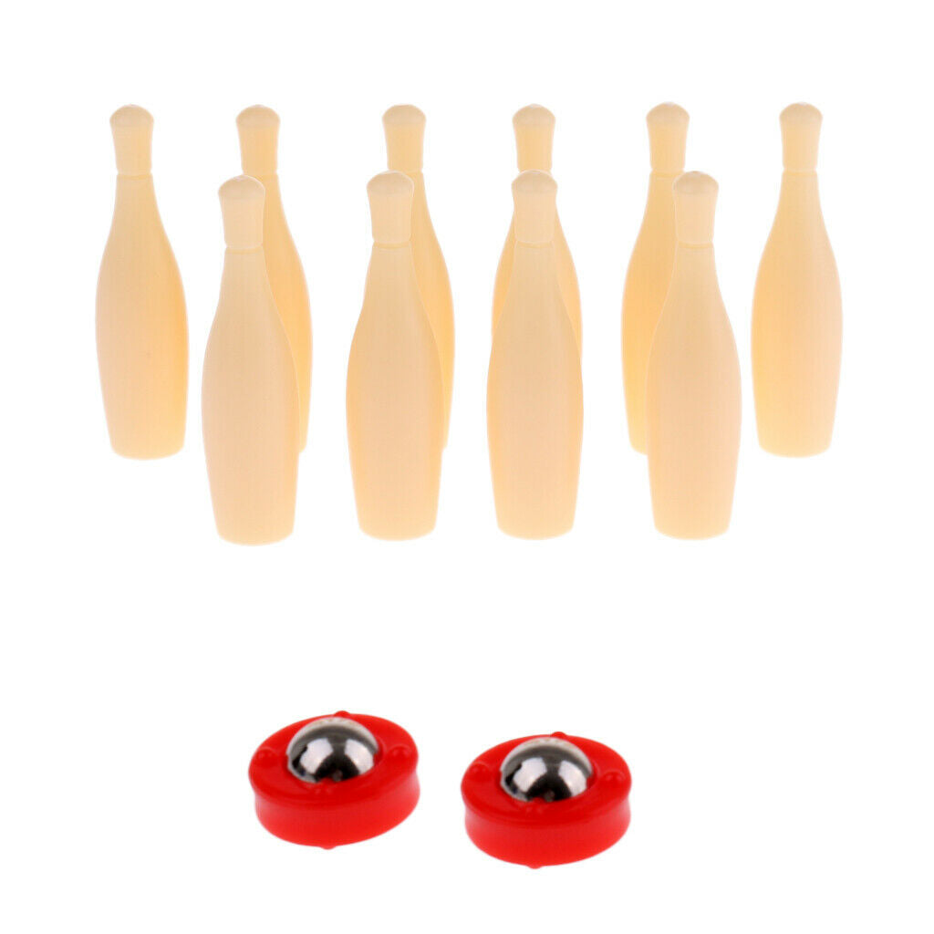 Children's Plastic Mini Bowling Set with Pushers and Pins Party Toys
