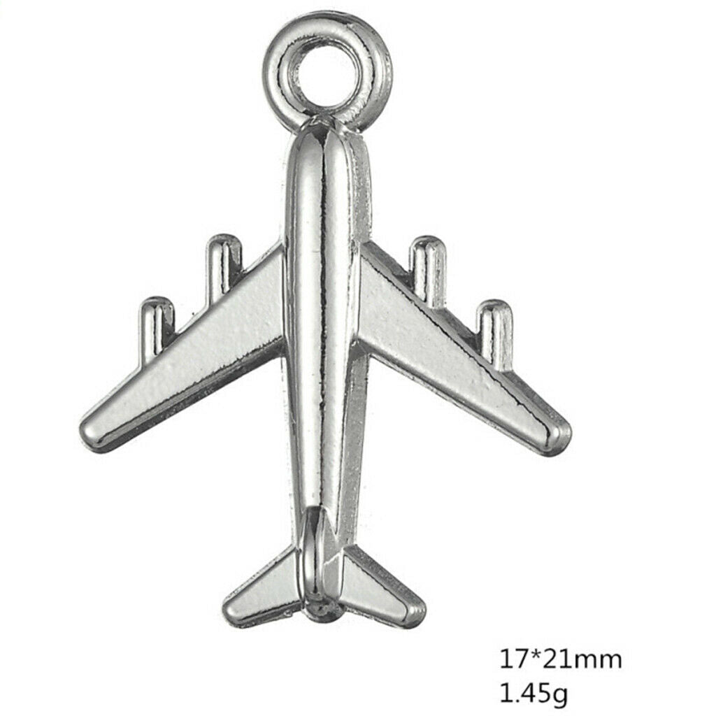 10x Plane Necklace Pendant Bracelet Beads Charms for Making