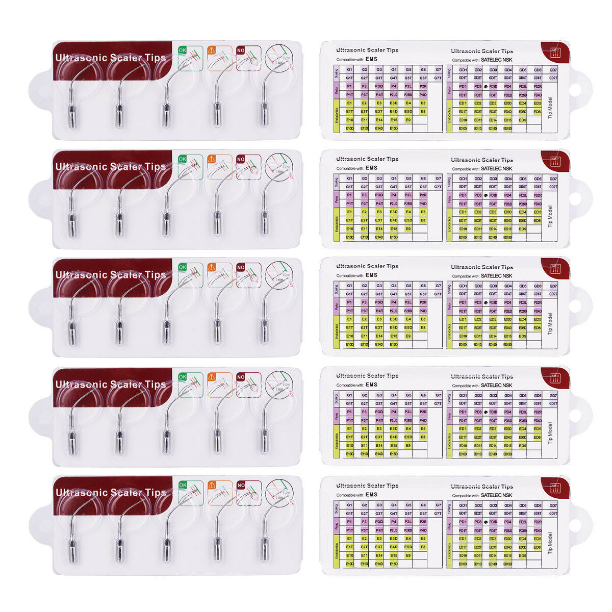10 X Diamond Dental Perio Tips PD3D Fit DTE Satelec Ultrasonic Scaler Handpiece