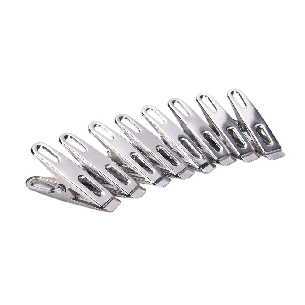 20Stainless Steel  Washing Line Clothes Pegs Hang Pins Clips Windproof Clamps XC