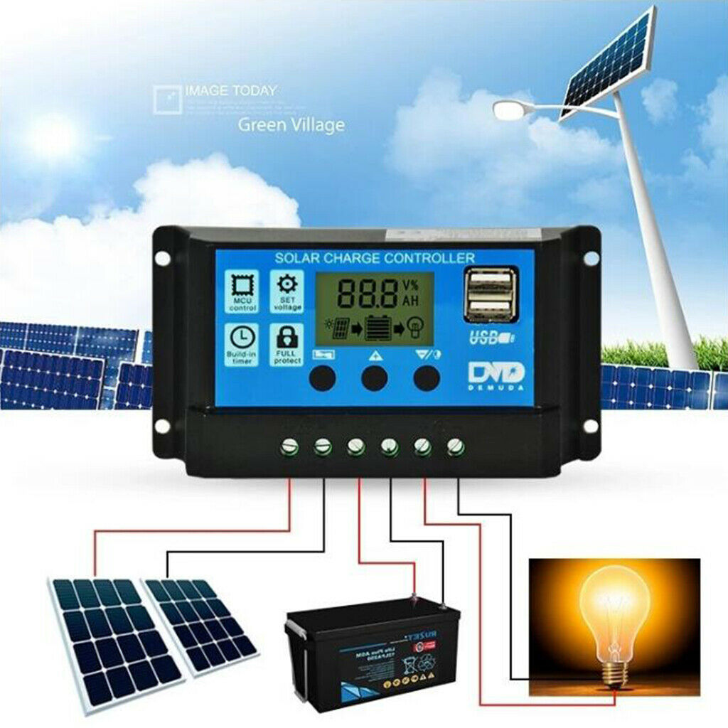 60A Solar Panel Battery Charge Controller Regulator, Intelligent Regulator with