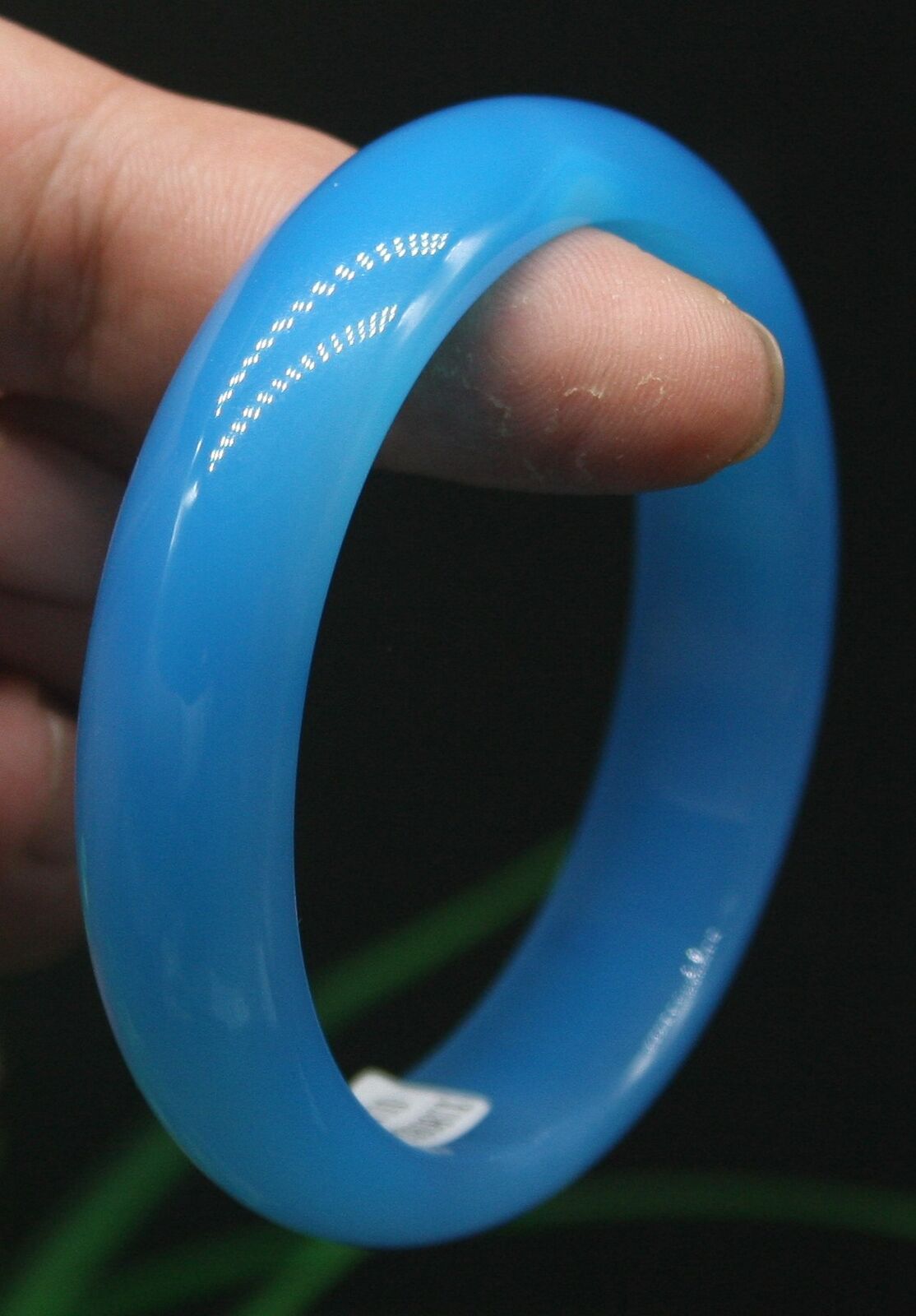 Optional 56-62 mm Certified Natural Agate Chalcedony Jade Bangle Blue Bracelet