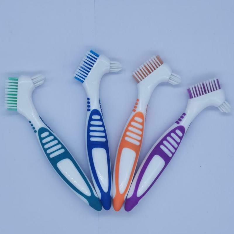 1 × Denture Brush~ Easy Grip Handle Firm Double Sided Toothbrush for Cleaning