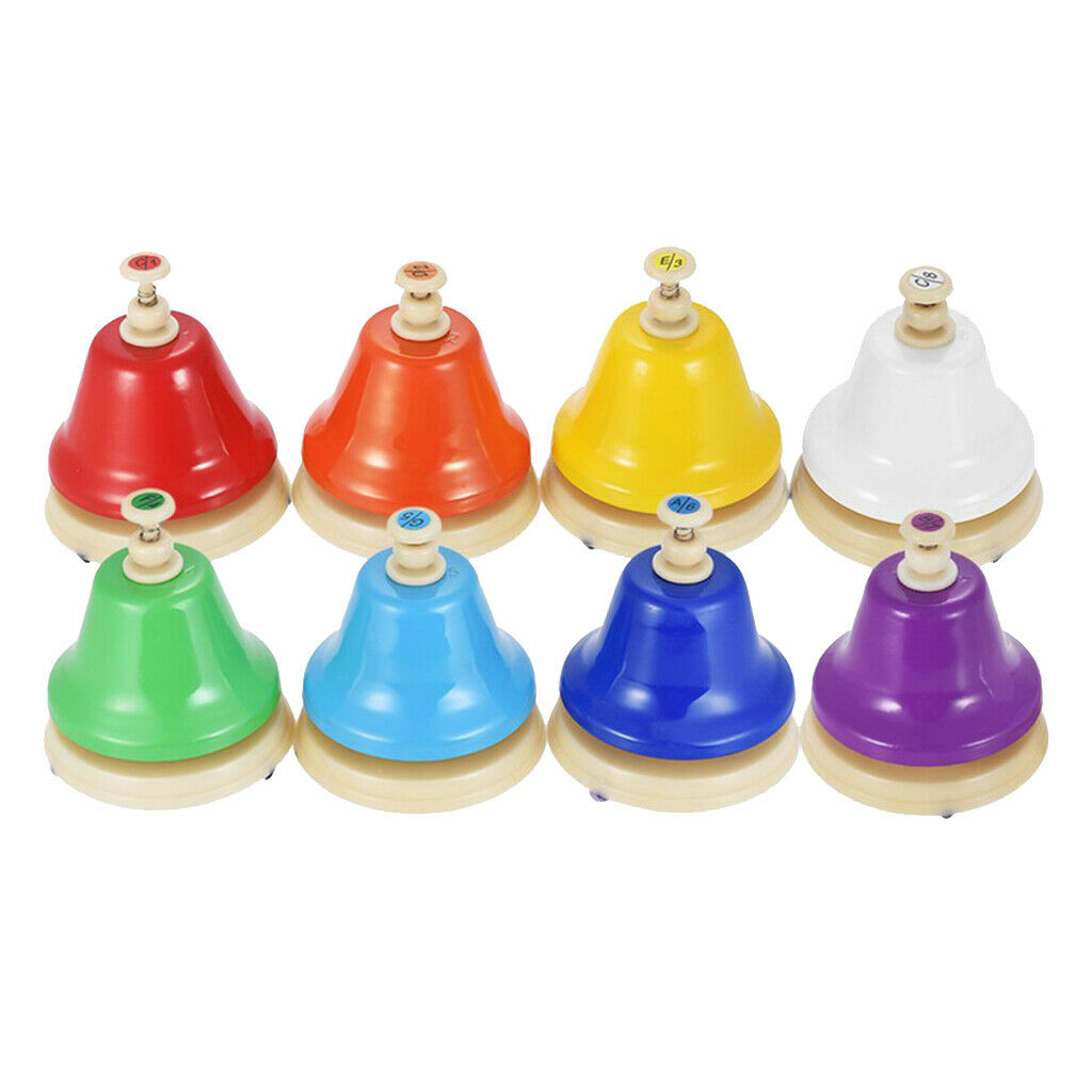 8 Note Hand Bell Set Percussion Instrument Puzzle Toys for Kid's Child