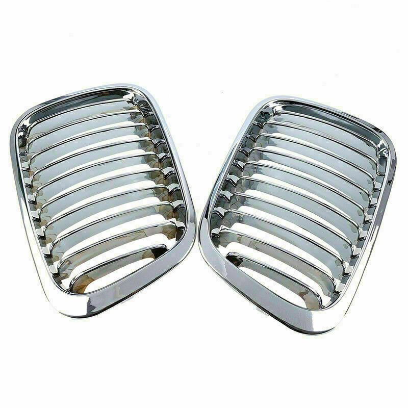 Pair Front Radiator Kidney Grille Cover Fits BMW E46 3 Series 4-Door 1998-2001