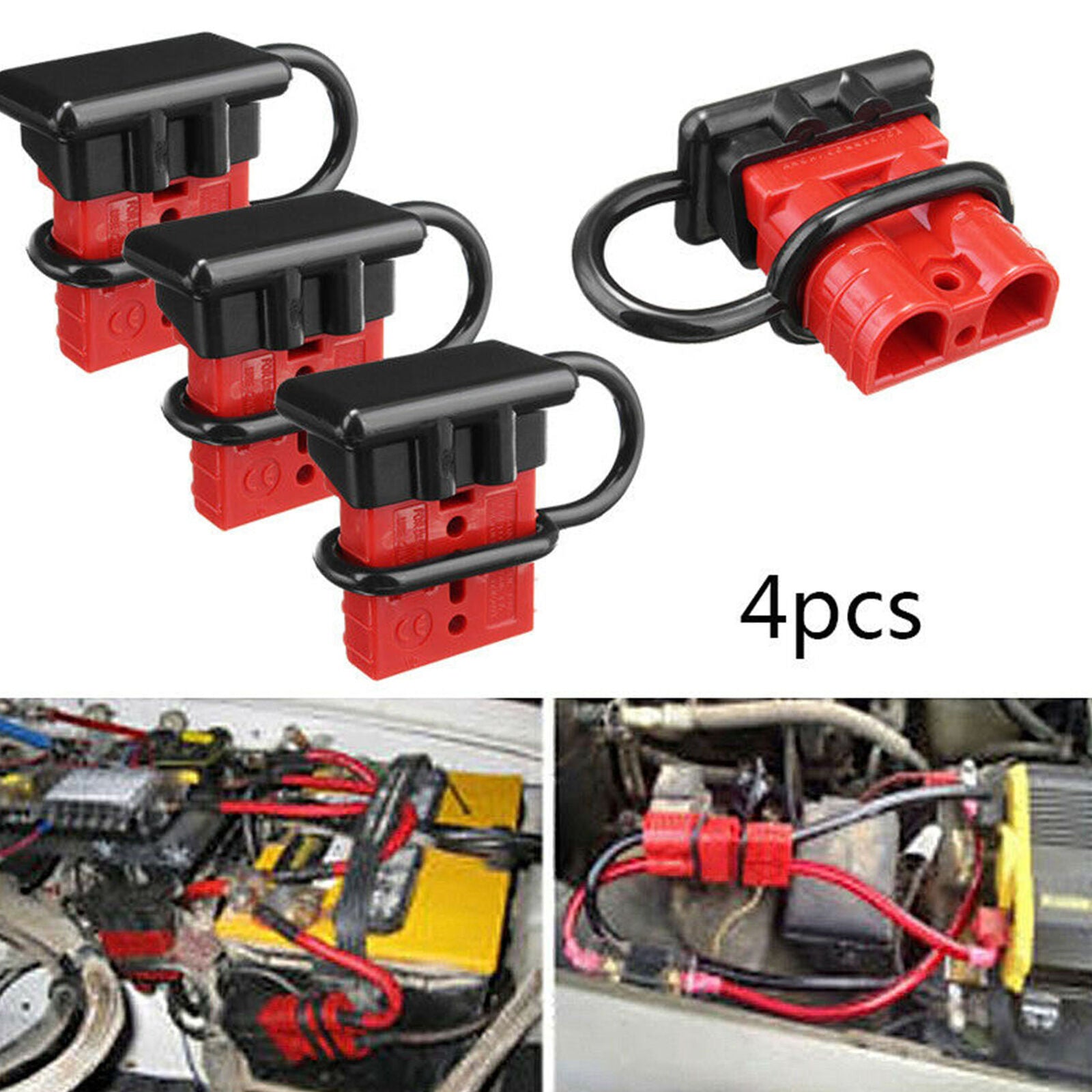 4pcs 50A Car COPPER LUG BATTERY CABLE CONNECTOR Quick Disconnect Winch Plug Set