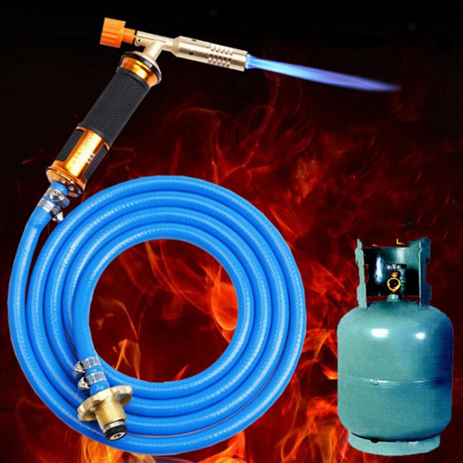 Liquefied Gas Welding Torch 2.5M Hose Brazing Heating Weld Soldering Gun