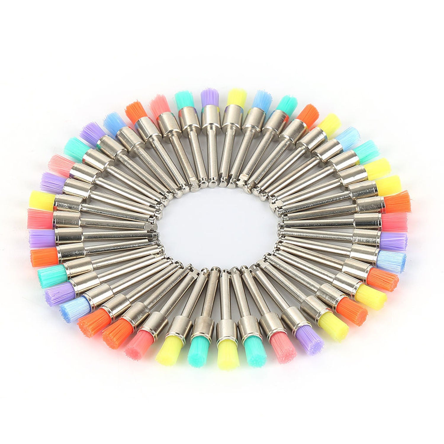 500 PCS New Mixed Color Nylon Latch Flat Dental Polishing Polisher Prophy Brush