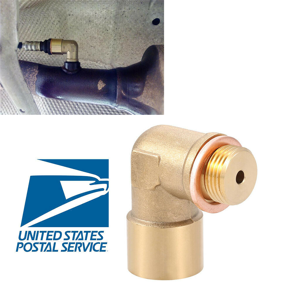 1pc 90 Angled O2 Oxygen Sensor Extender Spacer For Decat Hydrogen Brass M18x1.5