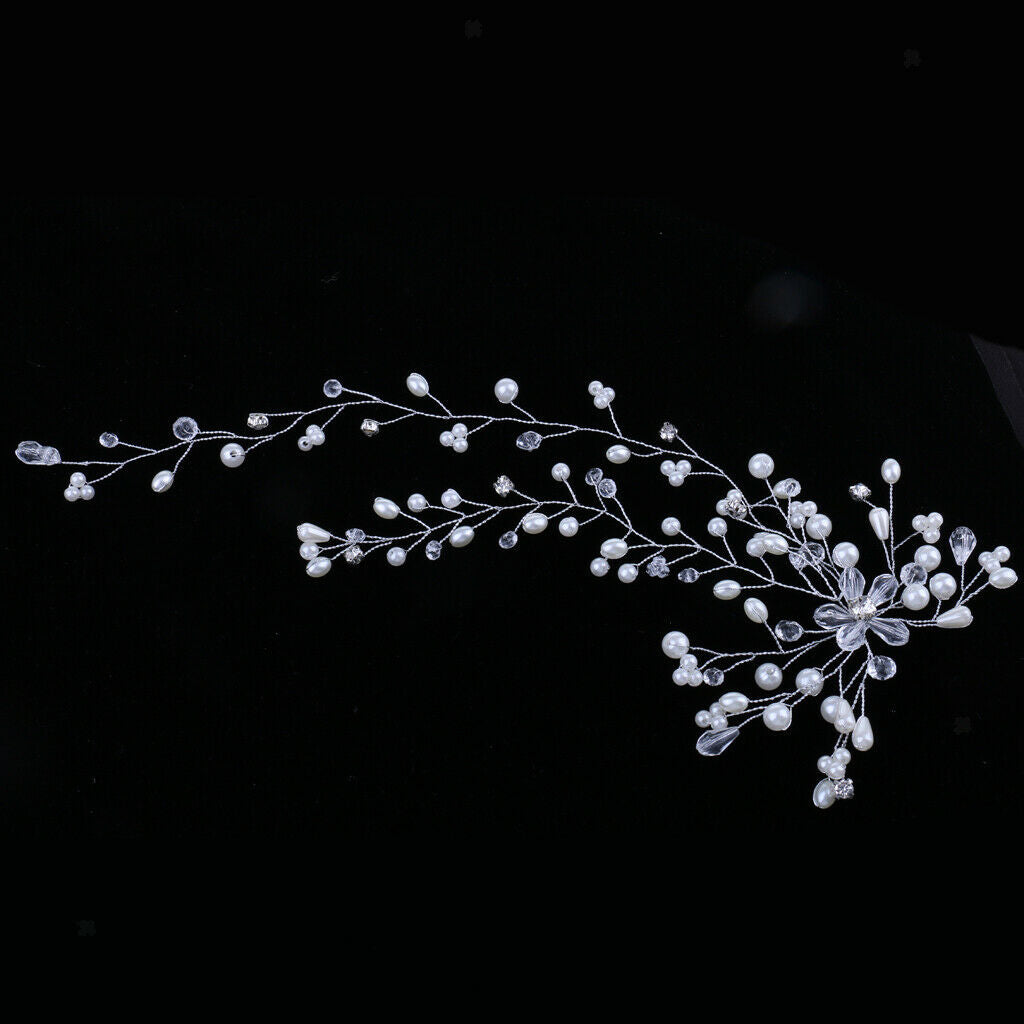 Fashion Hair Vine Pearls Crystal Rhinestone Wedding Woman Bridal Headpieces