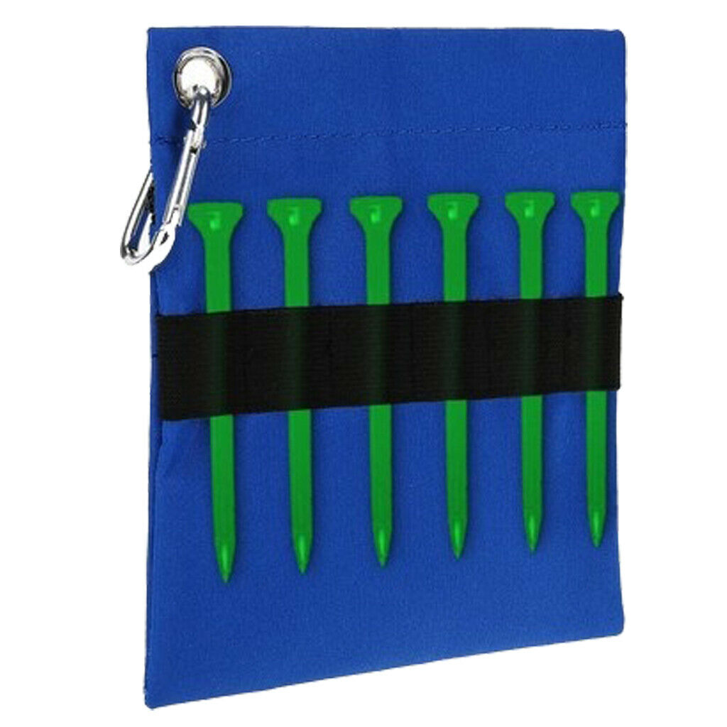 Golf Tee Ball Storage Bag Zippered Holder with Carabiner Golfing Accessories