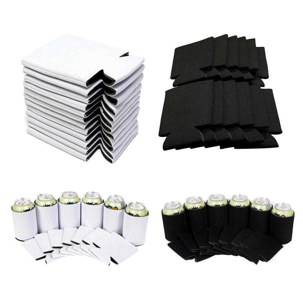 20pcs Beer Can Coolers Sleeves Foldable Drink Caddies for Parties Events BBQ
