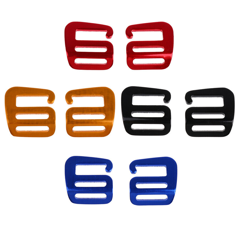 4 Pairs of G Hooks Outdoor Carabiners Belt Buckle for Backpack Straps 25mm