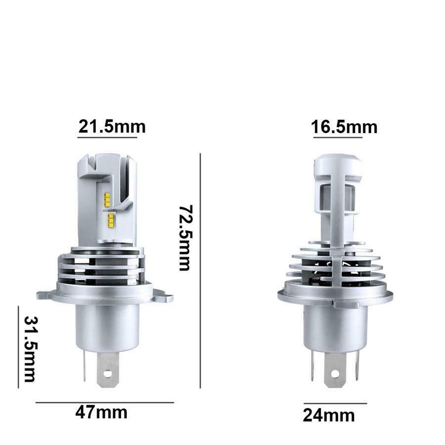 2x H4 9003 HB2 LED Headlights Bulbs High&Low Beam 110W 12000LM Error Free White