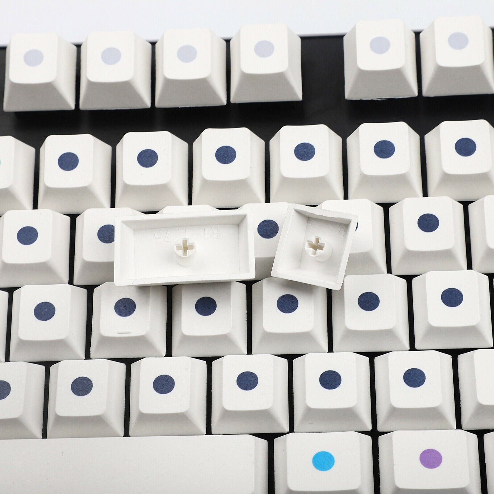 108-key White Dot Mechanical Keyboard Keycaps ANSI Layout For Cherry Mx