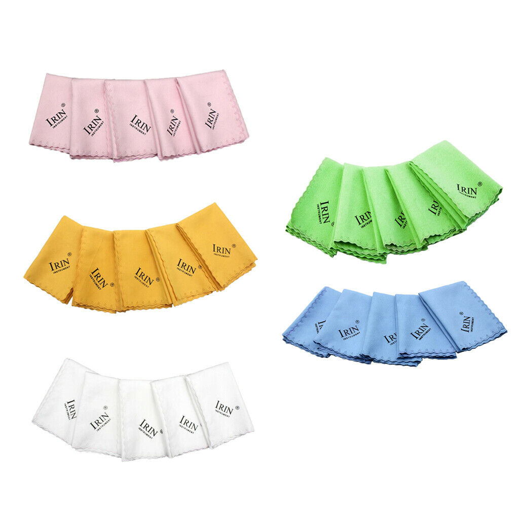 5 Pcs Professional Guitar / Piano Cleaner Cleaning Small Cloth Towel  White