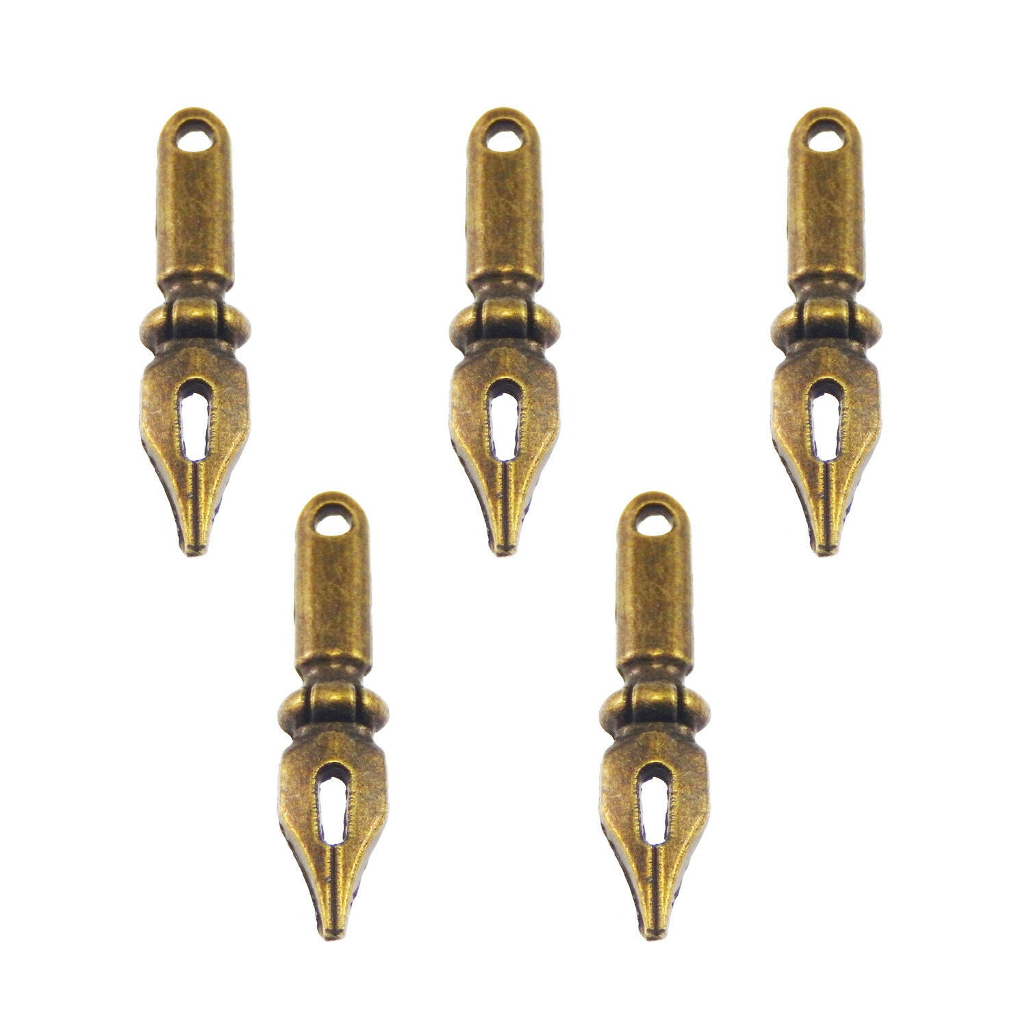 Antiqued Bronze Tone Pen Shape Charm Alloy Pendant 32*7mm 50pcs